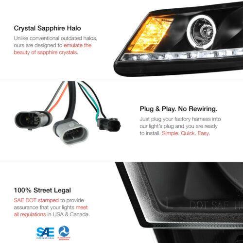Halo Black Projector LED Headlight Lamp For Honda Accord 08-12 CP2 - NINTE