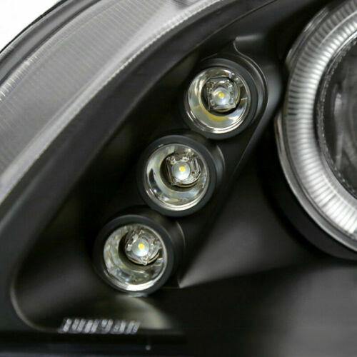 For Honda 98-02 Accord 2/4Dr LED Halo Projector Headlights Driving Lamps Black - NINTE