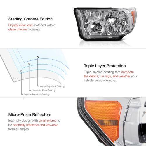 LH+RH Crystal Clear Headlight Signal Lamp For Toyota 07-13 Tundra 08-17 Sequoia - NINTE