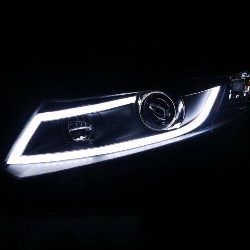 Fit 12-15 Honda Civic 2/4Dr Black Projector Headlights Head Lamps+LED DRL Bar - NINTE